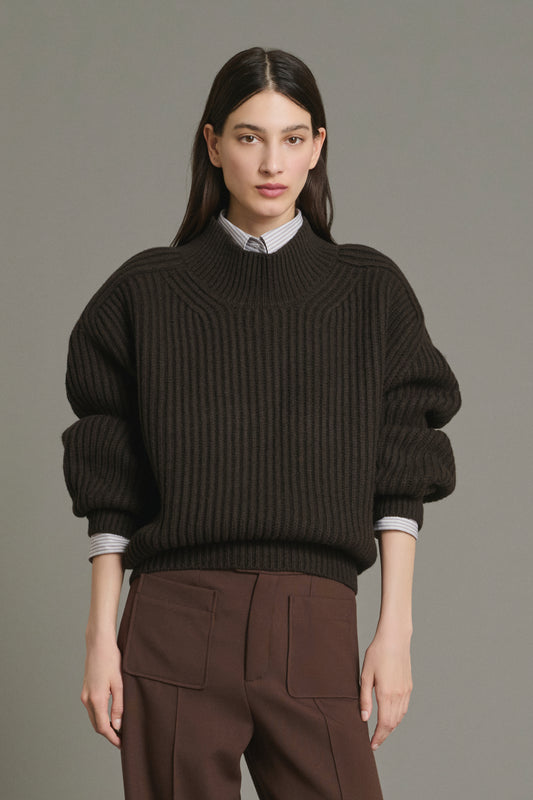Pullover Flamand - Chocolate - Merino Wool - Women
