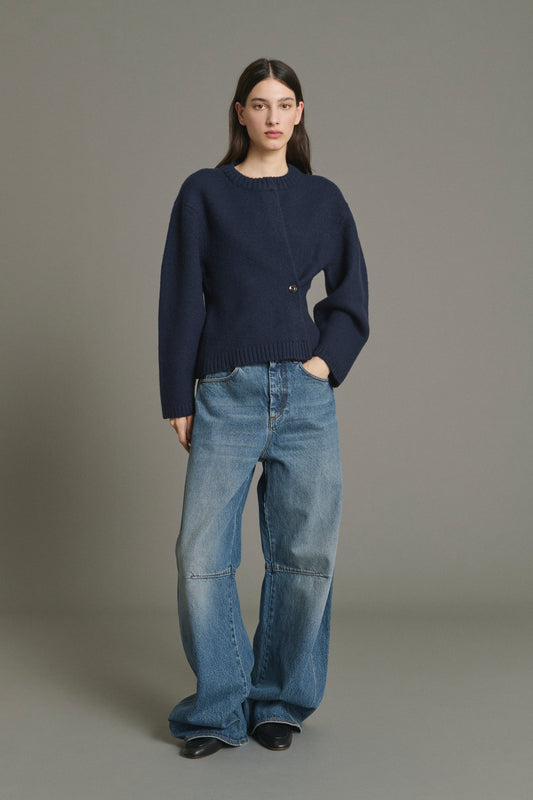 Galileo Cardigan - Navy - Merino Wool - Women