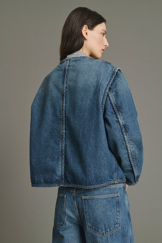Jacket Agatha - Blue Denim Cotton Women - Soeur