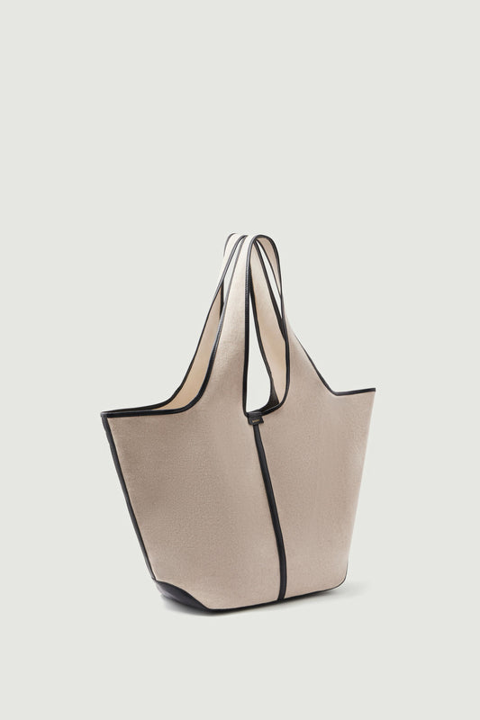 Douce tote - Ecru/Black - Leather - Women