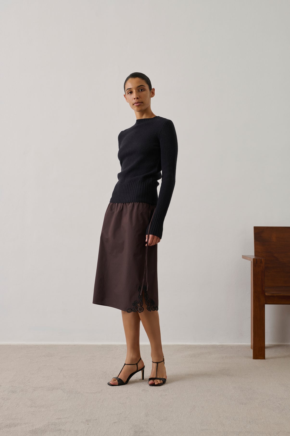 Gipsy pullover - Black - Merino wool - Women vue 2