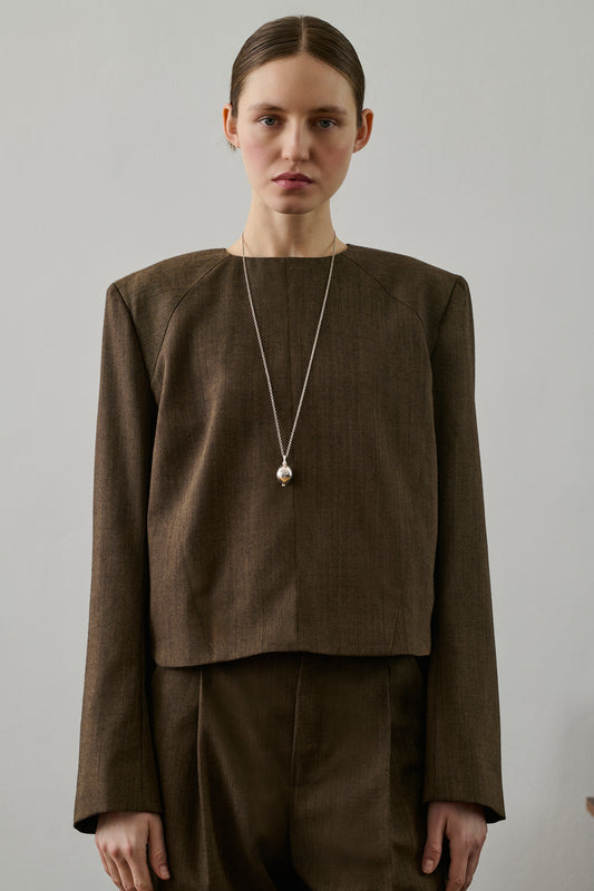 Blouse Giovana - Marron Chiné - Laine - Femme