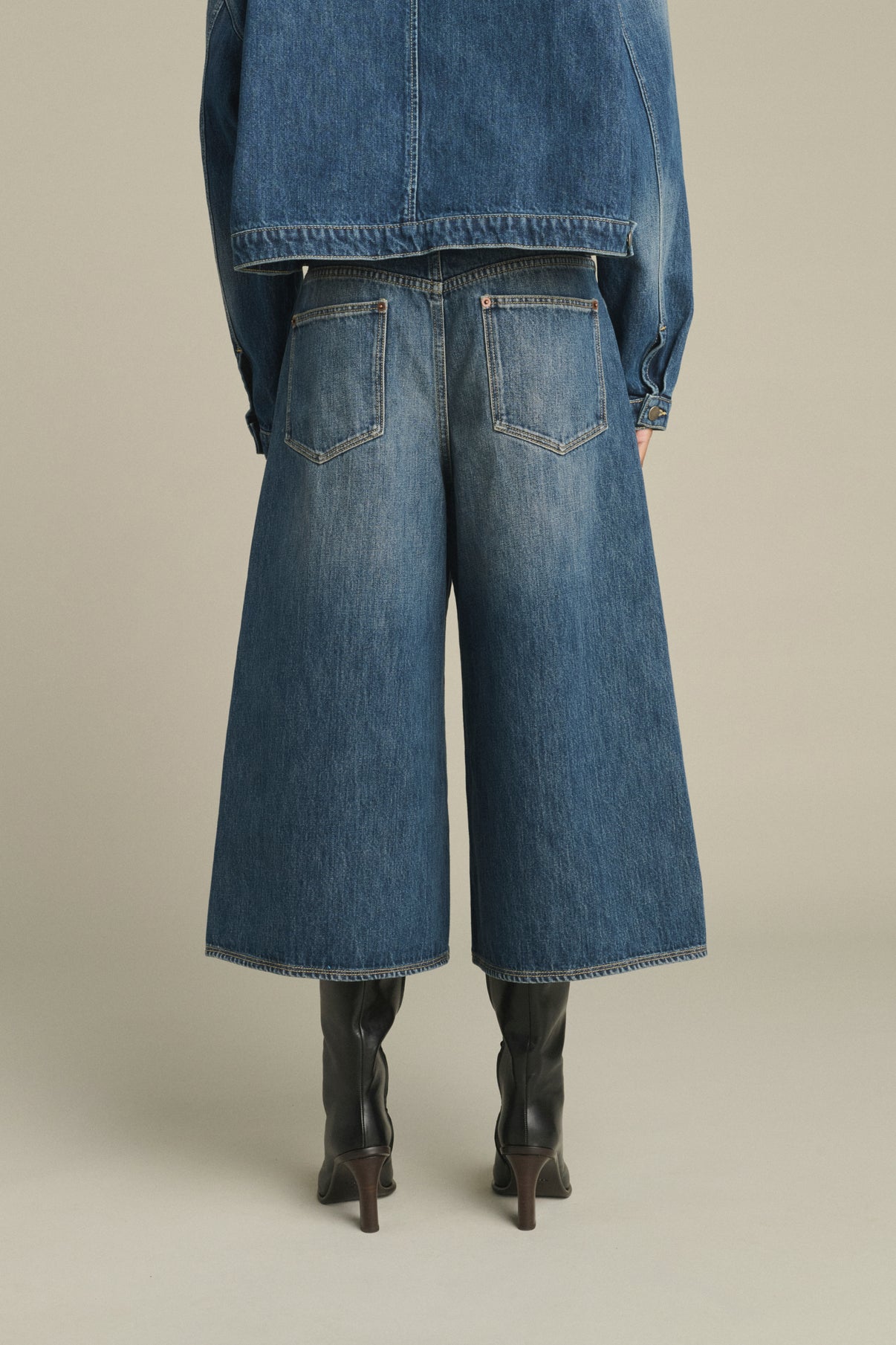 Joyce Bermuda Shorts - Washed Blue Denim - Cotton - Women vue 4