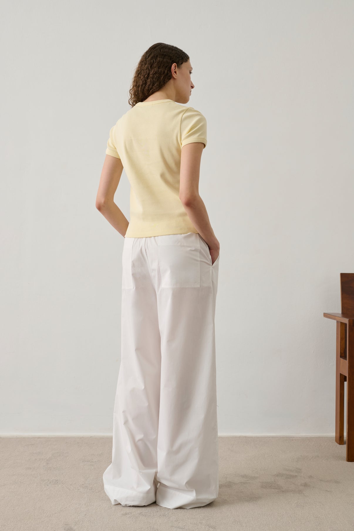 T-shirt Aristide - Pale Yellow - Cotton - Women vue 3