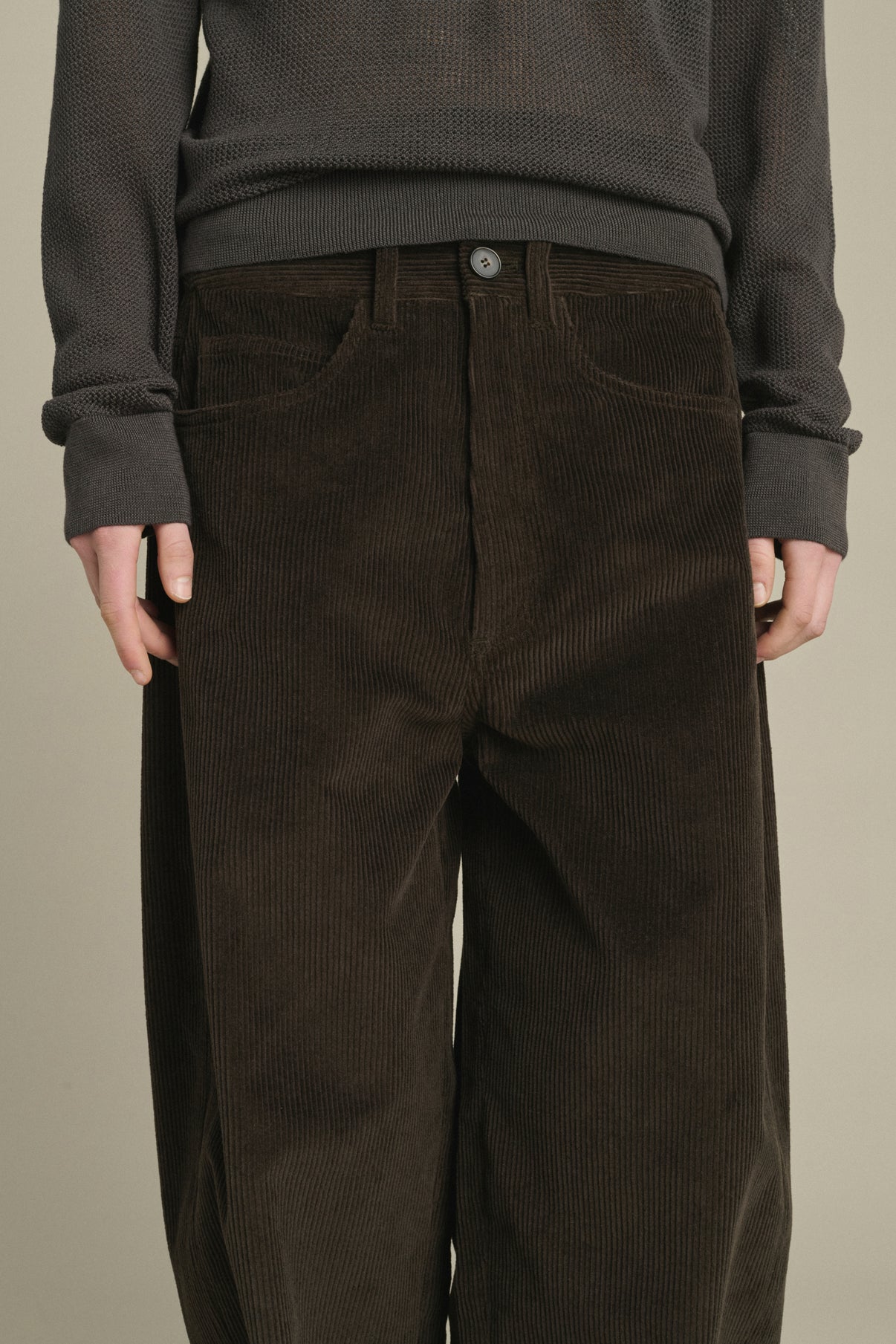 Gunther Trousers - Dark Brown - Cotton - Women vue 4