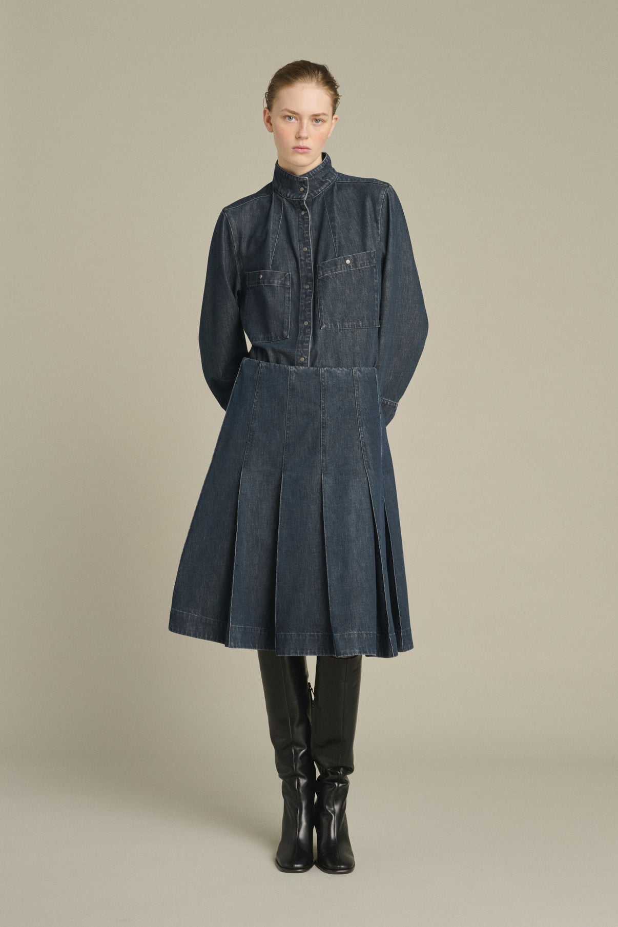 Leslie Shirt - Blue Grey - Cotton - Women vue 4