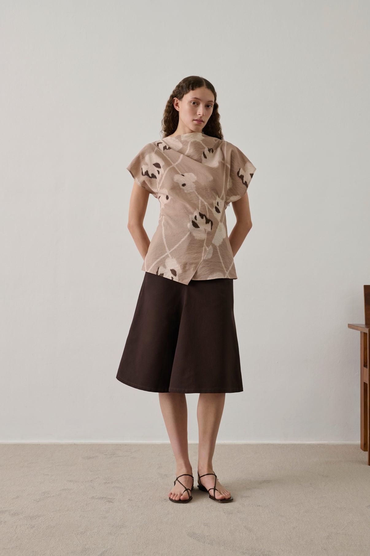 Fedora Blouse - Beige - Silk - Women vue 1