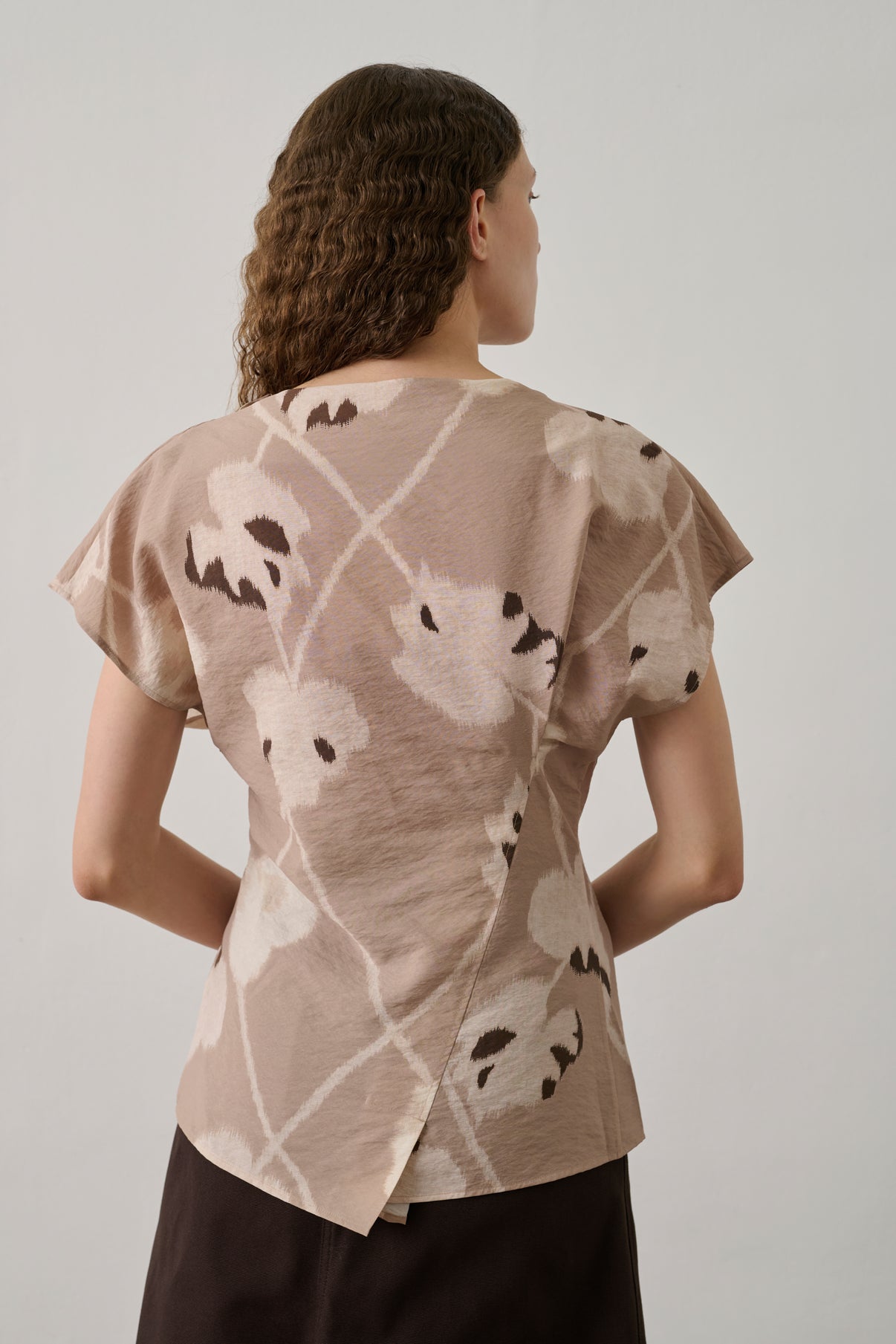 Fedora Blouse - Beige - Silk - Women vue 4