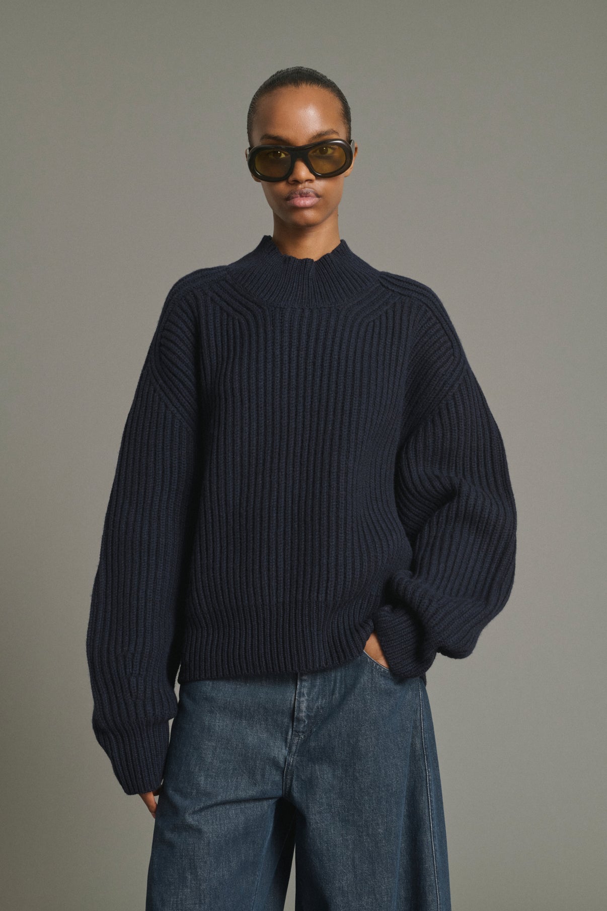 Flamand Pullover - Navy Merino Wool Chunky Ribbed - Soeur vue 1
