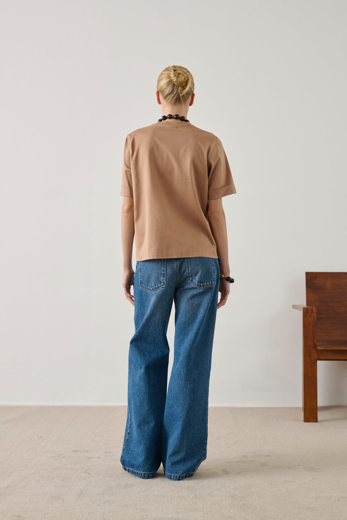 Ama T-shirt - Sand - Cotton - Women vue 3
