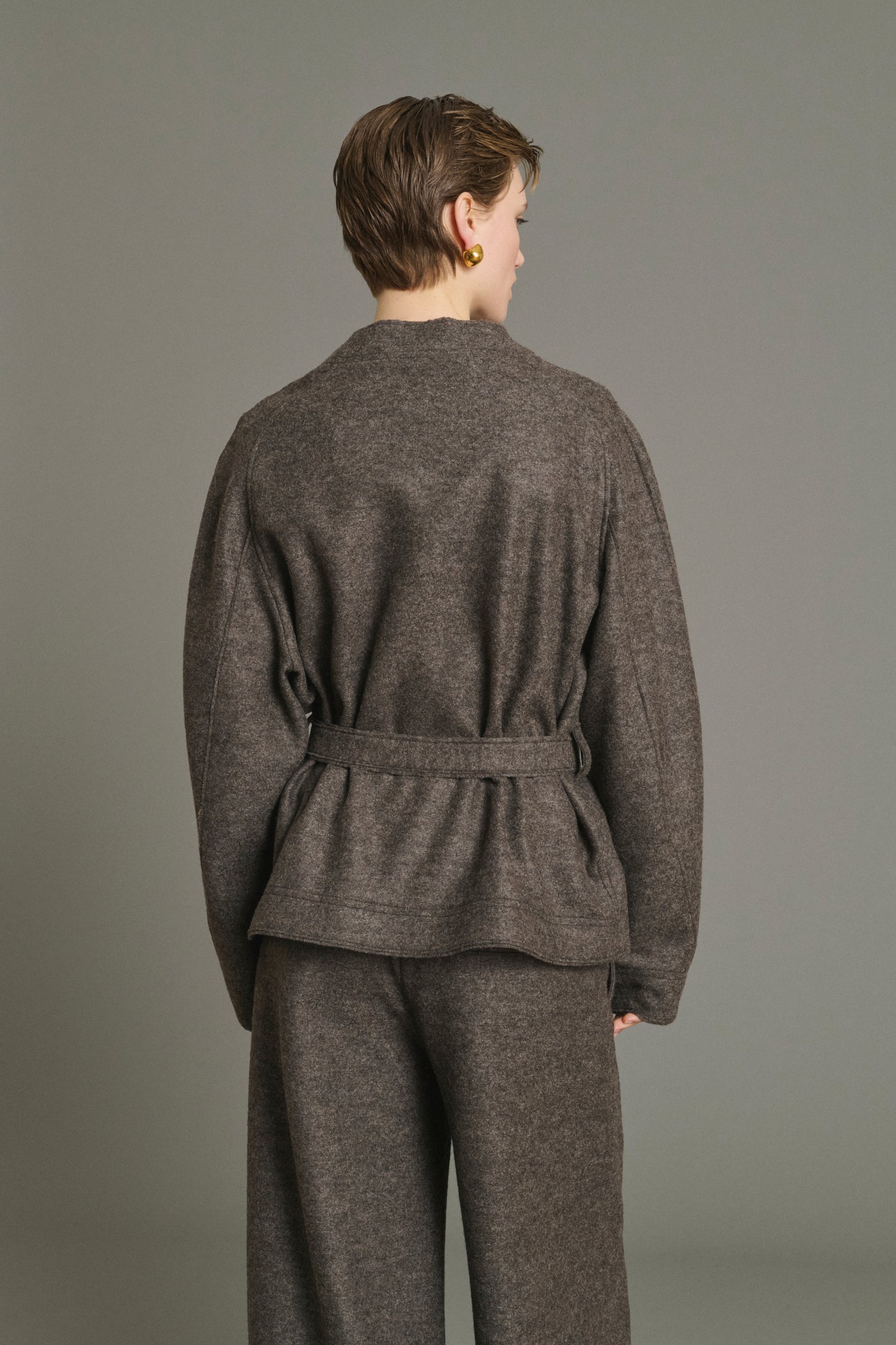 Jacket Theia - Chiné Taupe - Wool - Women