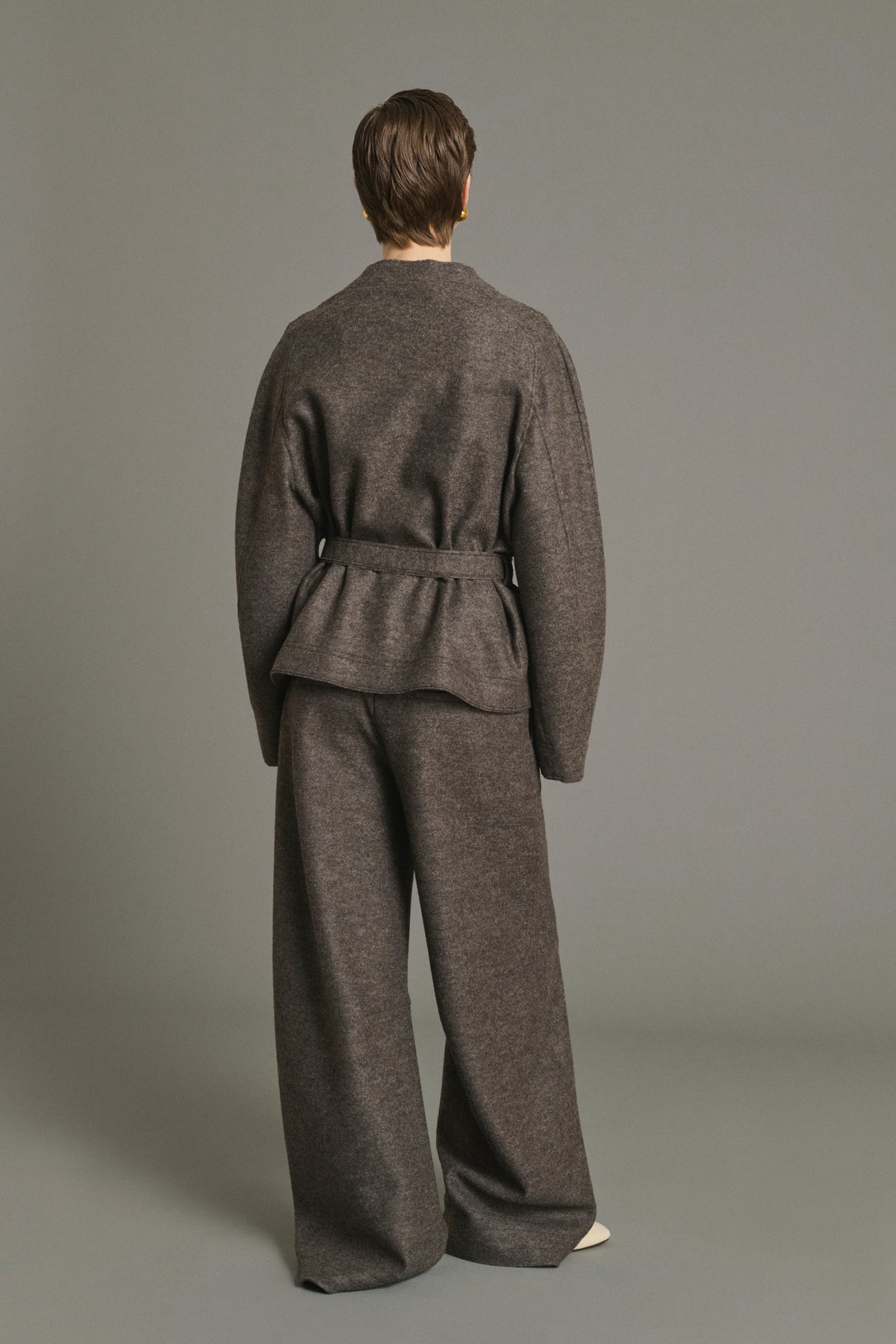 Gibson trousers - Taupe Marl - Wool - Women vue 2