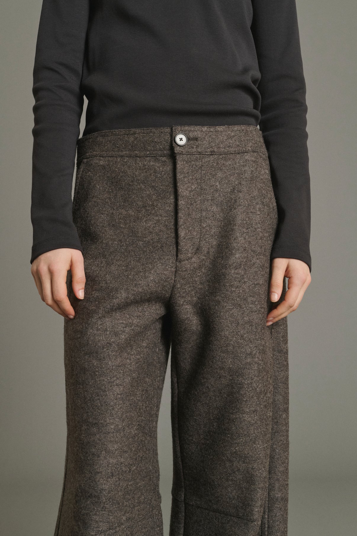Gibson trousers - Taupe Marl - Wool - Women vue 5