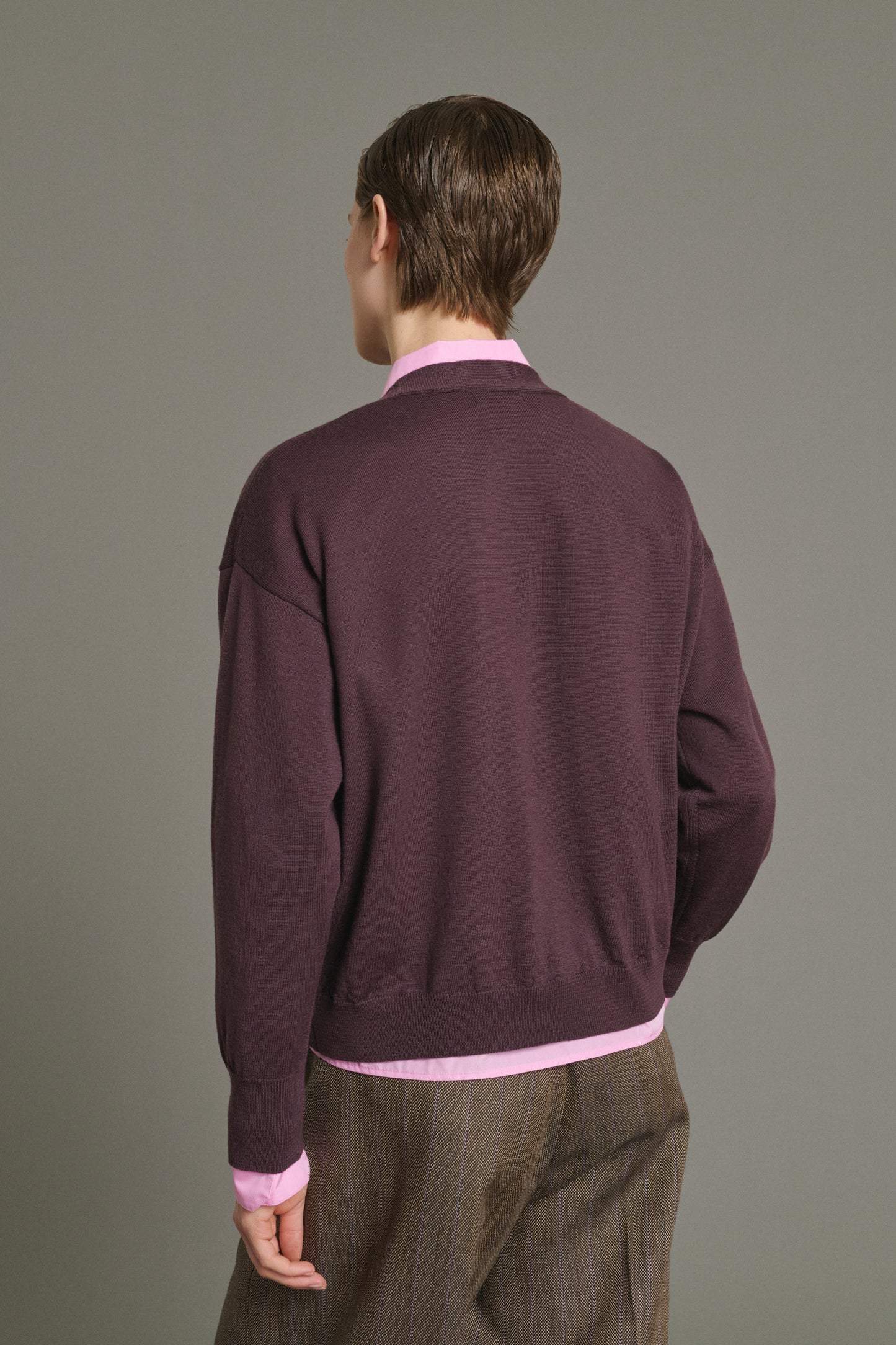 Cardigan Idem - Fig - Merino Wool - Women