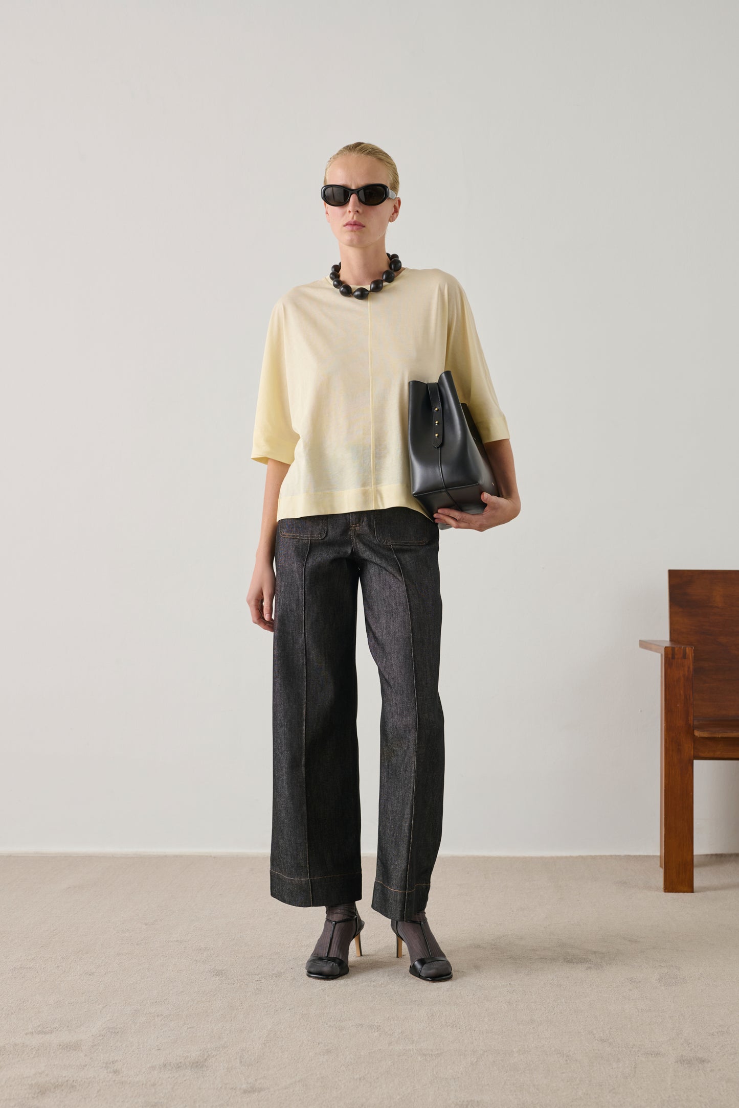 Helsinki t-shirt - Pale Yellow - Cotton - Women