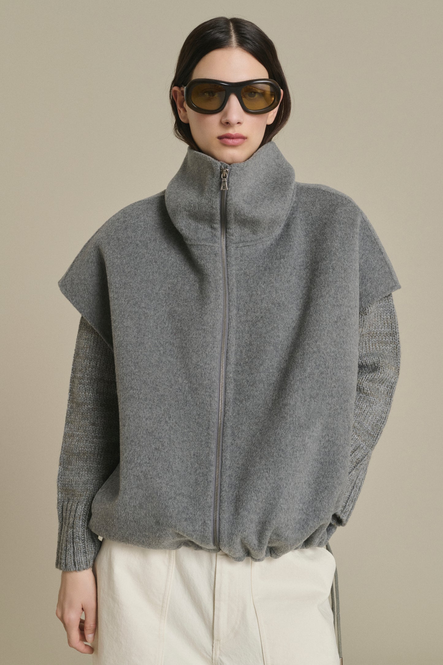 Jacket Juno - Light Grey - Wool - Women