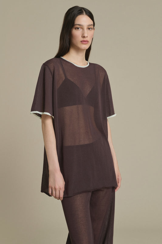 T-shirt Dua chocolat en maille Soeur & TL180 - Soeur