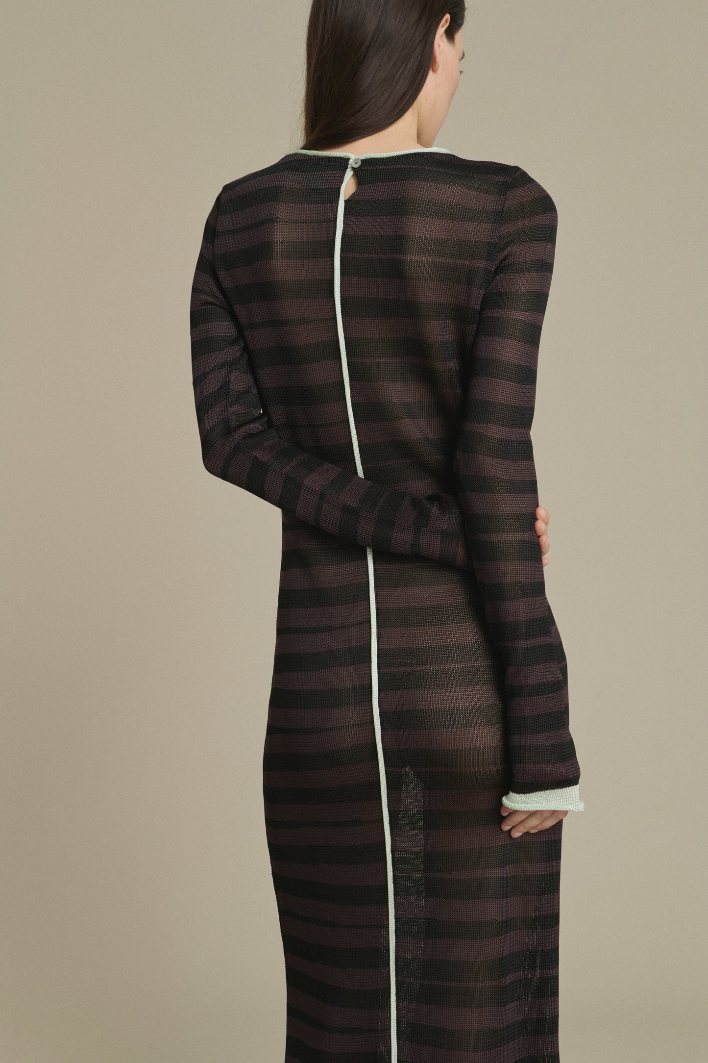 Momo long striped chocolate and black dress Soeur & TL180 - Soeur