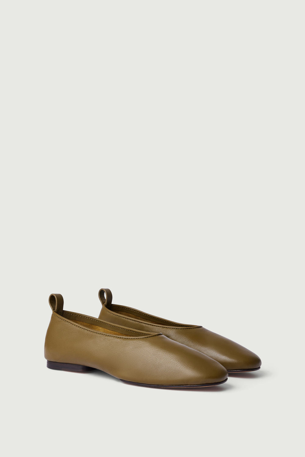 Ballerines Bala - Kaki - Cuir - Femme vue 3