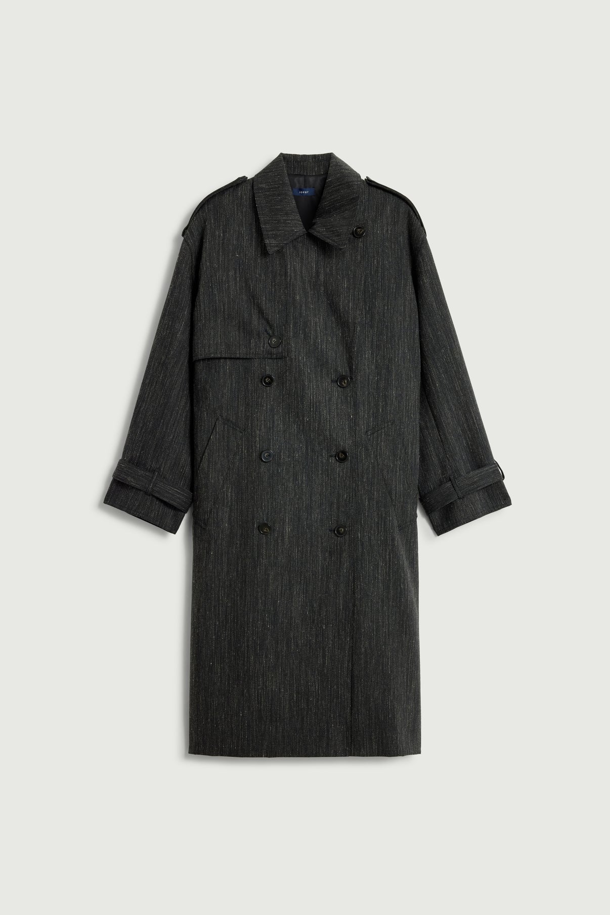 Jourdain Trench - Anthracite Grey - Wool - Women vue 6