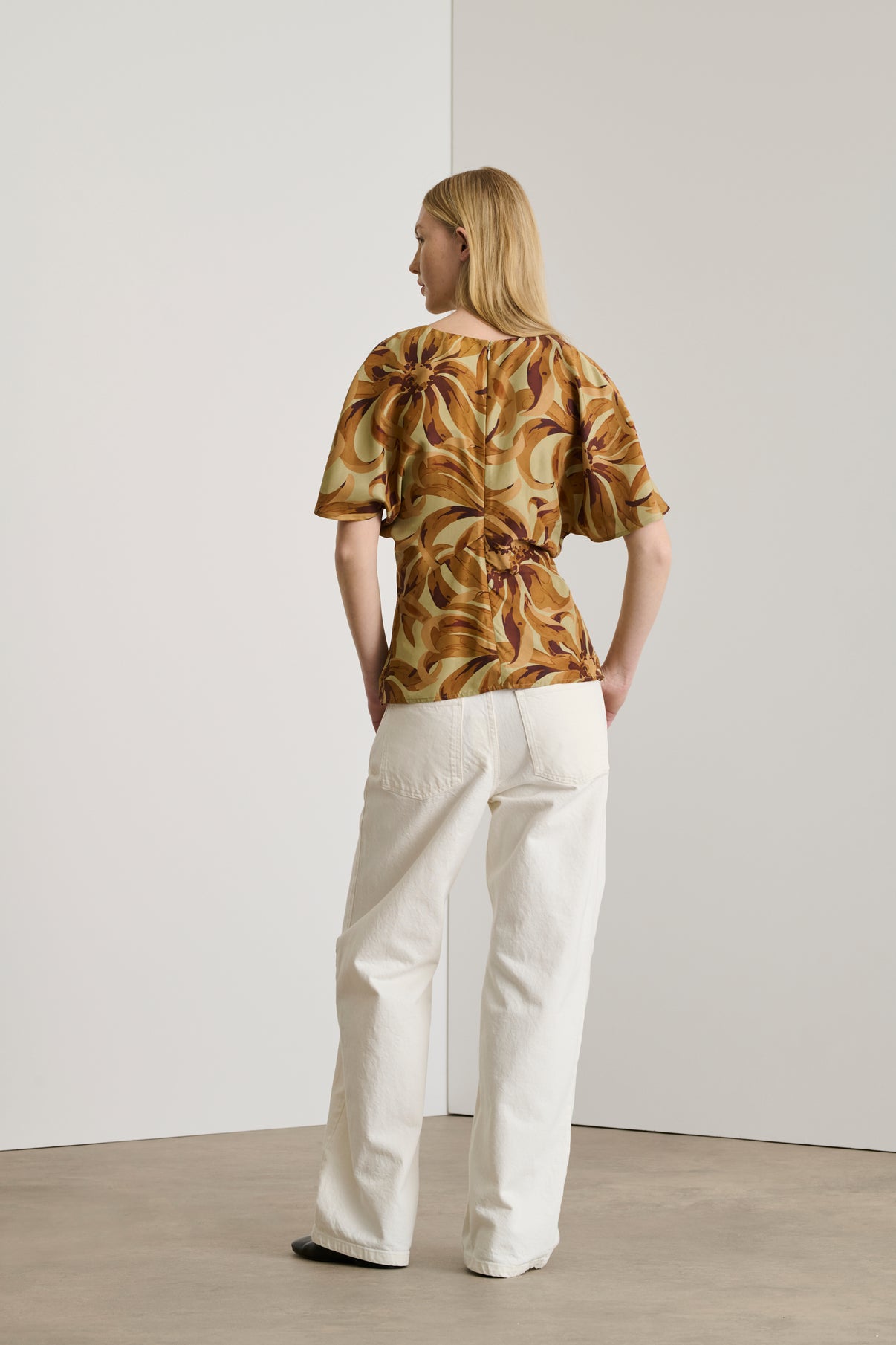 Blouse Embrun - Orange/Argile - Soie - Femme vue 3